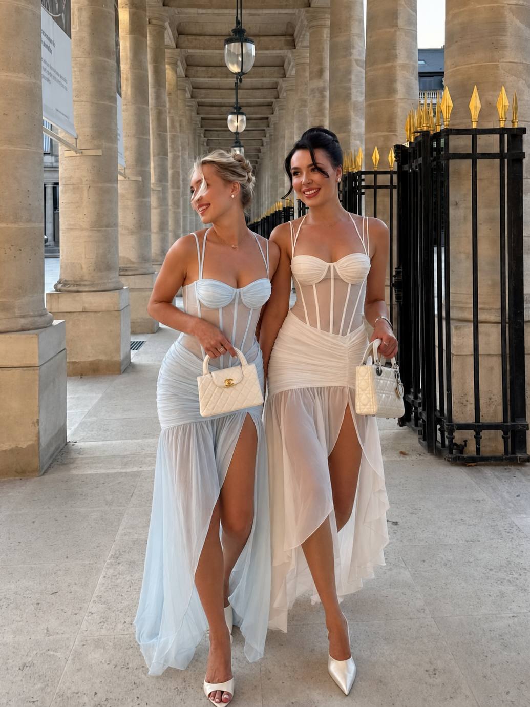 Corset Slit Maxi Dress