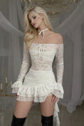 White Off-Shoulder Lace Mini Dress – Laryss Sharm