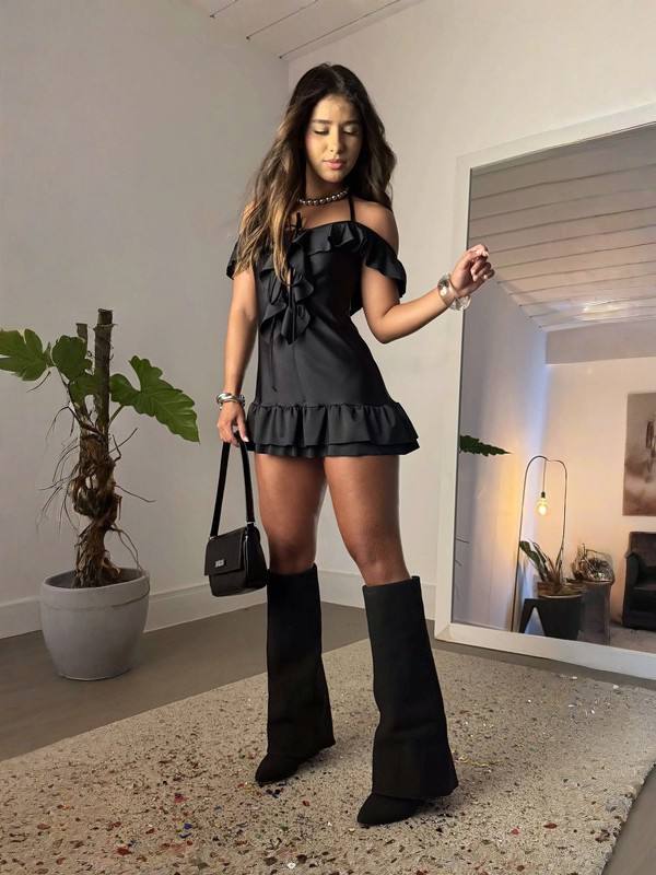 Ruffle Off-Shoulder Mini Dress