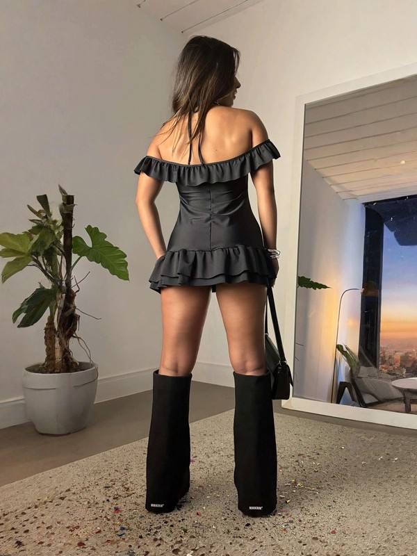 Ruffle Off-Shoulder Mini Dress