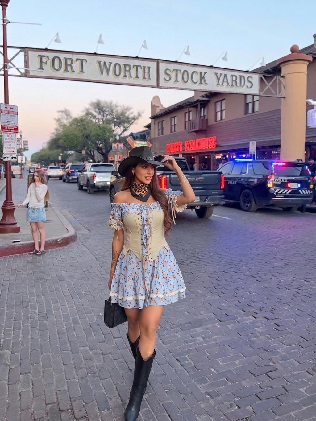 Blue Off-Shoulder Floral Mini Dress – Laryss Sharm