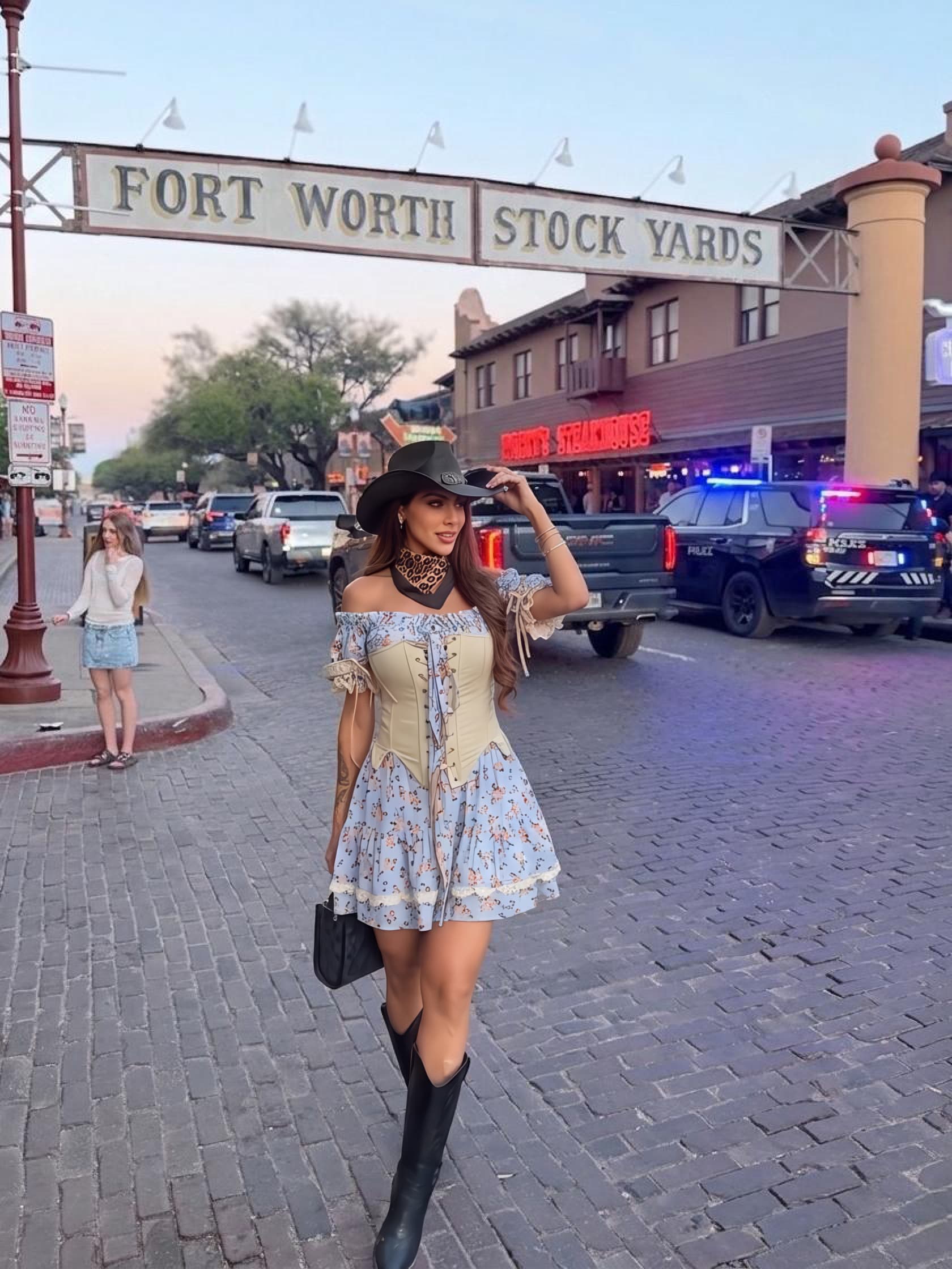 Blue Off-Shoulder Floral Mini Dress – Laryss Sharm